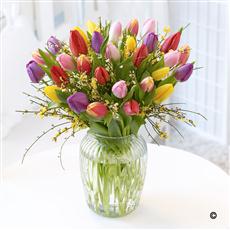Large Mixed Tulip Vase with Chocolates